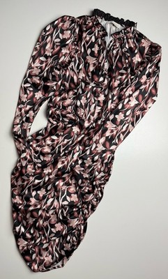 Freebird, Kleid, Größe S, Mehrfarbig, Satiniert, Midi Länge, Raffung