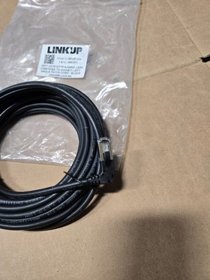 2pc -Linkup 25ft Cat6 S/FTP 600MHZ LSZH Angle patch cord, Left angle to straight