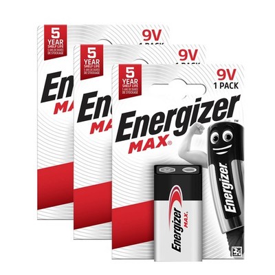3x Energizer Batterie Alkaline E-Block 6LR61 9V Max 1er  Blister