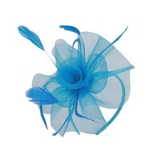Womens Mesh Net Flower Feather Fascinator Headband Clip Wedding Royal Ascot Race