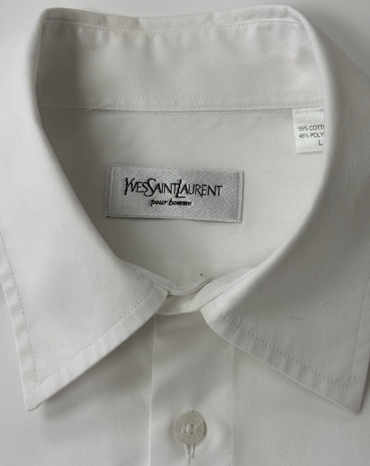 Men's Yves Saint Laurent Short Sleeve White Shirt Size Large thumbnail 5