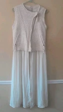 Ethereal By Paper Crane Maxi Slip Sheer Bodice Dress  Ivory Small Fairy Princess