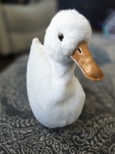 Vintage Velvet Stable Plush Puppet White Duck Goose Leather Bill