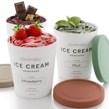 Set of 3 Reusable Ice Cream Containers 1 Quarts ea. - Perfect for Homemade So...