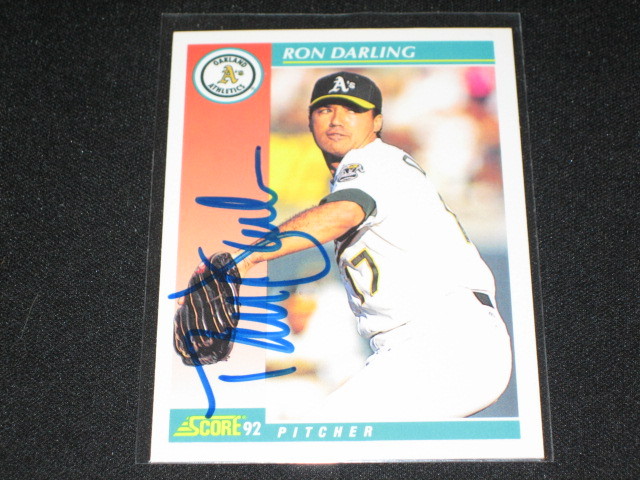 RON DARLING ATHLETICS SCORE SIGNED AUTOGRAPHED AUTHENTIC BASEBALL CARD ...
