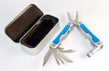 Multi-function Pocket Tool w/LED Light, Stainless Steel, Gift/Storage Box TS-229
