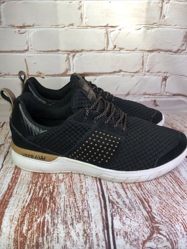 SUPRA Scissor Womens Size 8.5 Shoes Black Gold Mesh Sneakers Athletic Skate - Picture 1 of 7