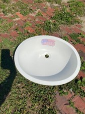 RV/Trailer Oval Lavatory Sink, 20"x16"x7", White, New