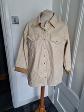 Reclaimed Vintage Faux Leather Cream Shirt Size  10