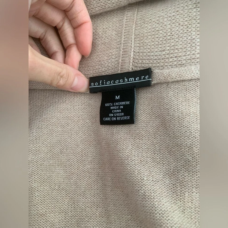 PVP US$595 Bata Sofia Cashmere 100 % cachemir en ropa de salón rubor nueva con etiquetas Foto 3 de 4