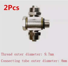 2X Tire Changer Machine Three-Way Trachea Air Valve Metal Connector 8mm Output