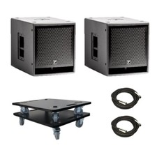 2x Yorkville PS15S 15" 1000W Subwoofers  dollies  cables