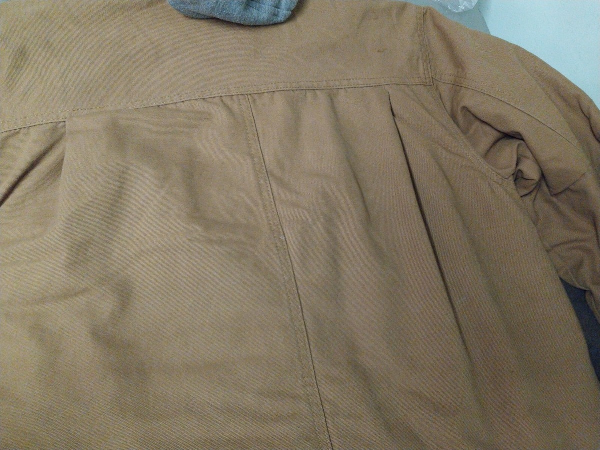 Dickies Brown Canvas Full Zip Snap Up Hooded Work Jacket Men's