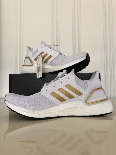 Adidas Ultra Boost 20 Mens White Gold FX0900 Size 9.5 New Ultraboost | eBay