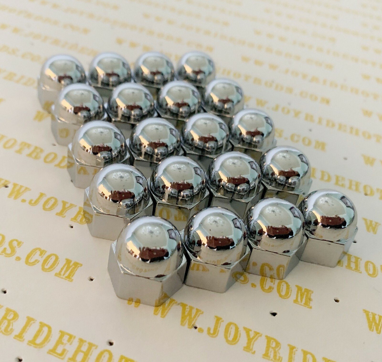 Ford Flathead V8 INTAKE Manifold Nut Acorn Covers 9/16" Chromed Metal