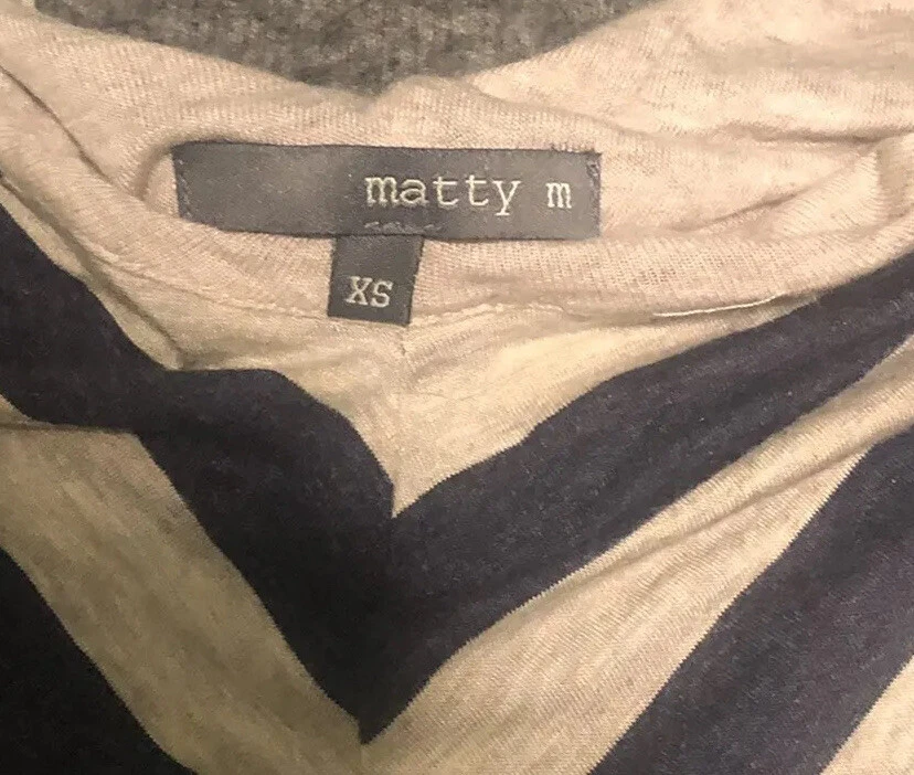 OFF WHITE Maxi abito lungo in jersey Matty M donna taglia XS a righe blu e bianco scollo a V