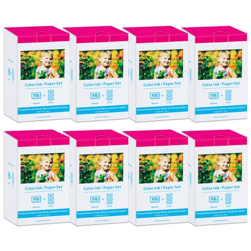 8X Canon Selphy CP1500 CP1300 CP1200 4x6 108 sheets Color Ink Paper Set KP-108IN - 第 1/10 張圖片