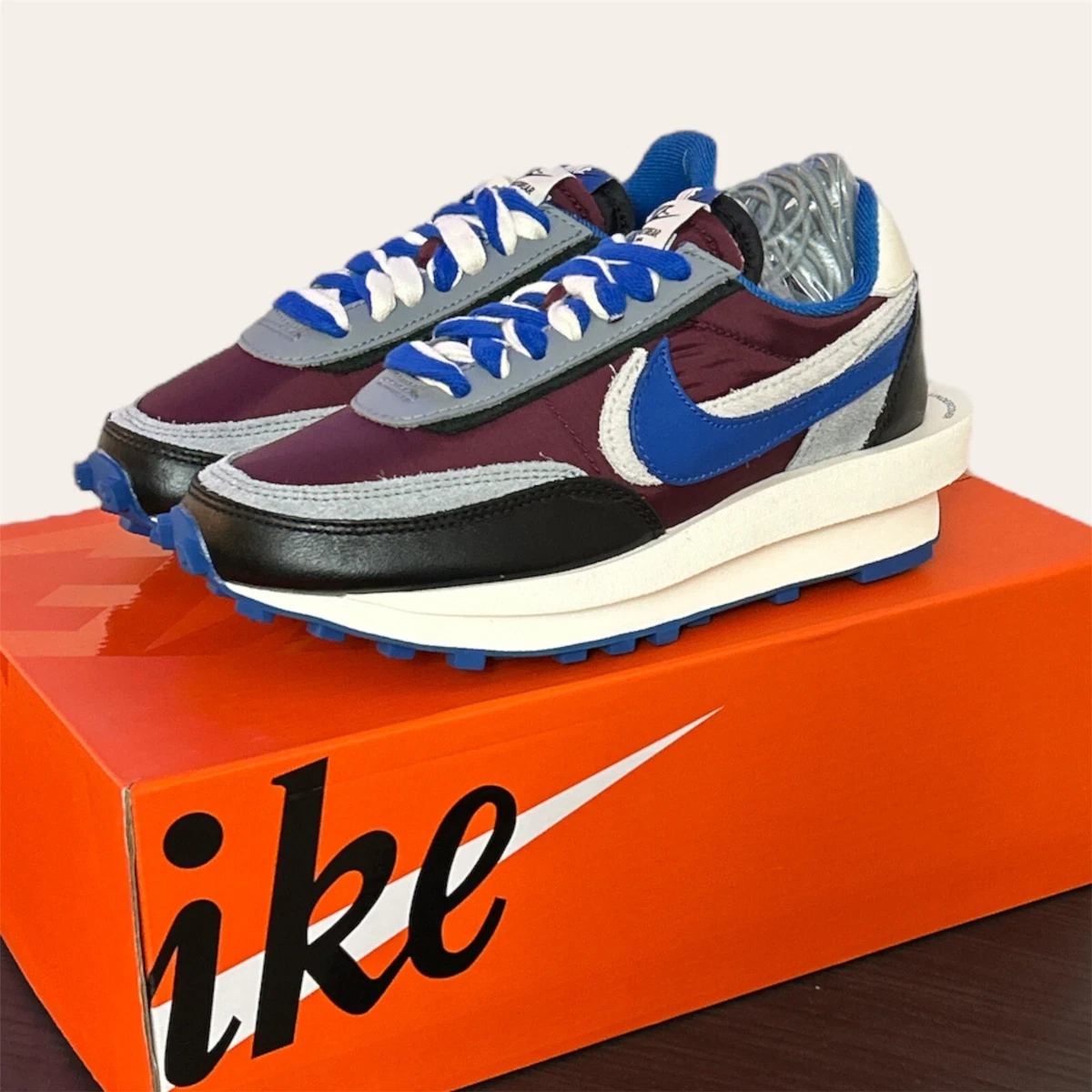 New! Mens Nike LD Waffle SU LDWAFFLE Sacai Undercover Night Maroon Royal. SZ 11M Nike LD Waffle sacai Undercover Midnight Spruce University  main image 2