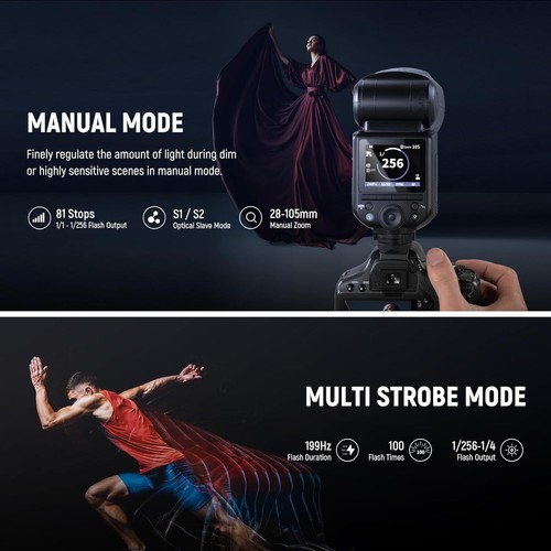 NEEWER Z2-N 2.4g TTL HSS 1/8000s Round Flash Light Speedlite for Nikon Camera - Picture 6 of 14