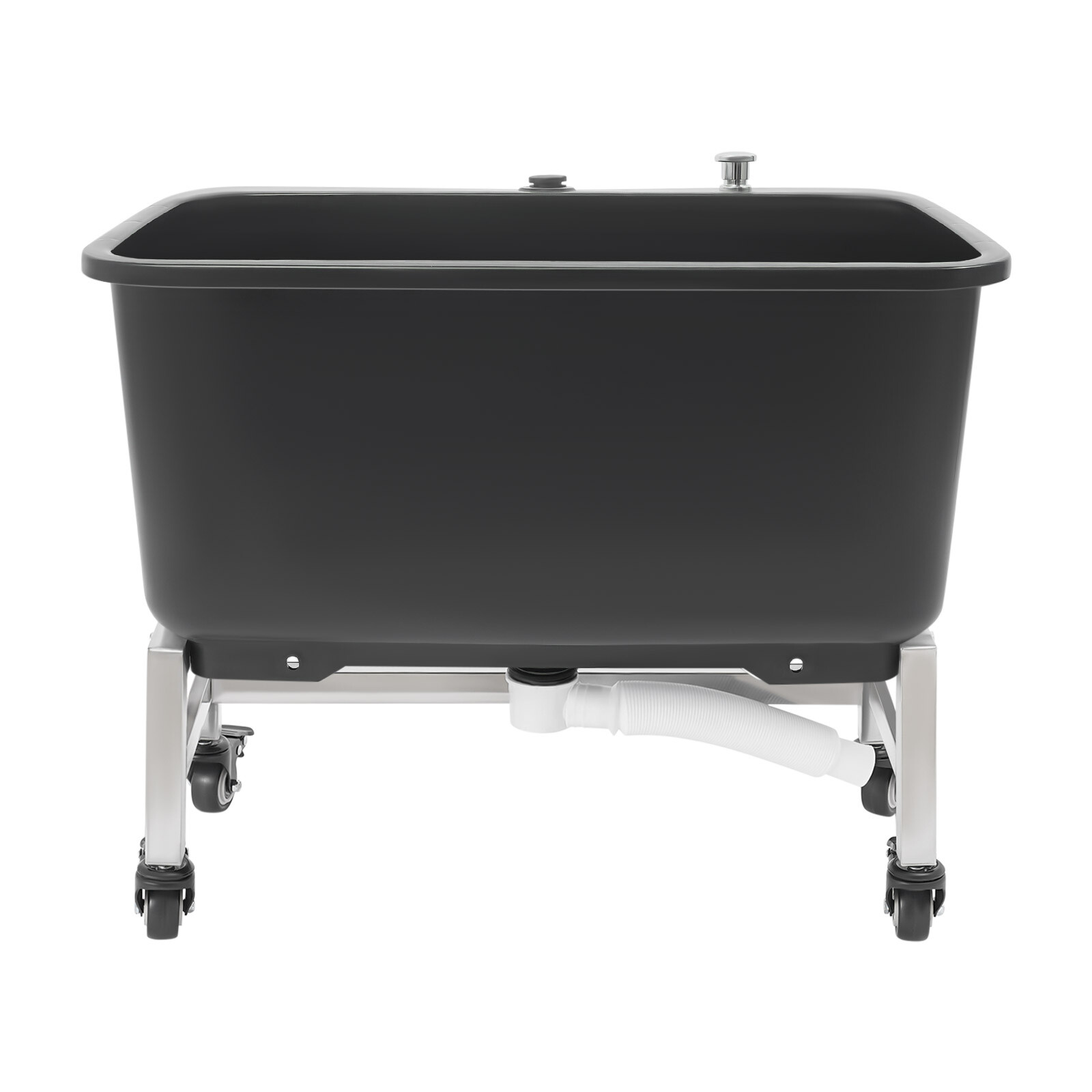 12 Gal Large Mop Bucket W/4 Wheels Drain Hose Plastic Wet Floor Cleaning Buckets