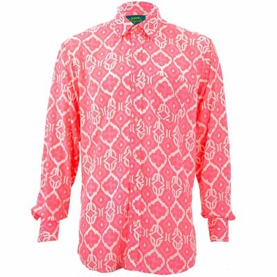 Regular Fit Lang Hemd Loud Originals Lila Tropisch Batik Psychedelische