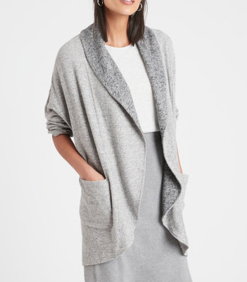 NWT Banana Republic $80 Lofty Knit Women's Gray Cardigan Sweater, Sz XS/S