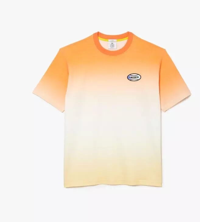Lacoste LIVE Loose Fit Unisex Gradated Print Cotton T Shirt SIZE L