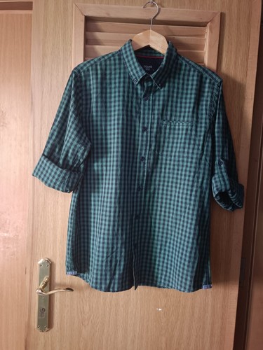 Colin's Basics Men Shirt Green Checked Buttons Down Long Sleeves Slim Fit Size L - Picture 2 of 24