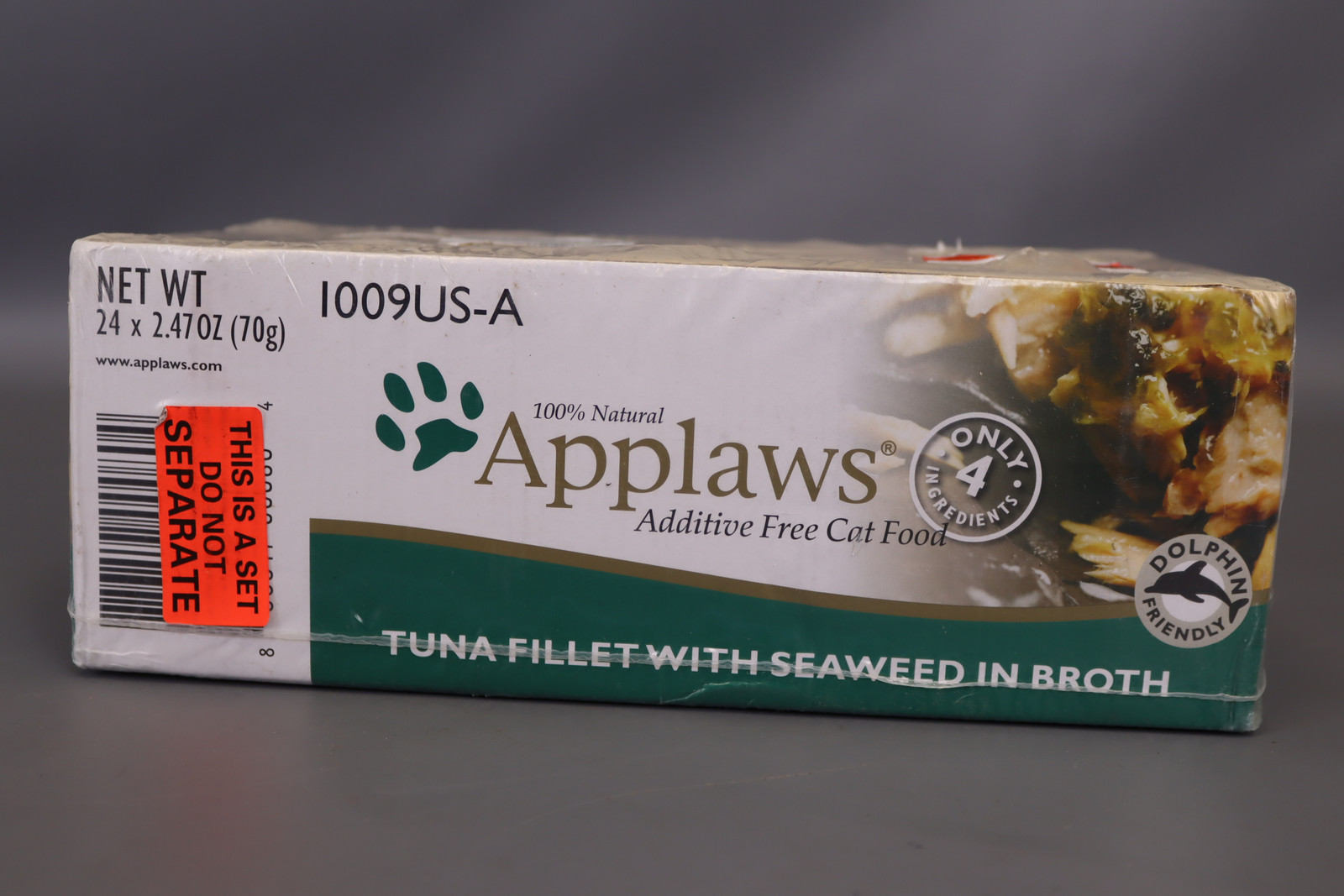 Applaws Natural Wet Cat Food Tuna with Seaweed in Broth, 2.47oz Cans, 24 Count