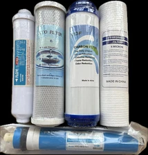 5 Stage Reverse Osmosis Replacement Water Filters  w 75GPD Membrane CTO GAC T33