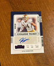 Kyle Hamilton 2022 Contenders College Ticket Purple Rookie Auto Ravens /49 RC