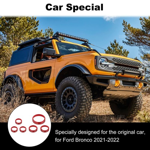 Center Console Switch Knobs Cover For Ford Bronco Alloy AC Knobs Button Trim - Picture 5 of 14