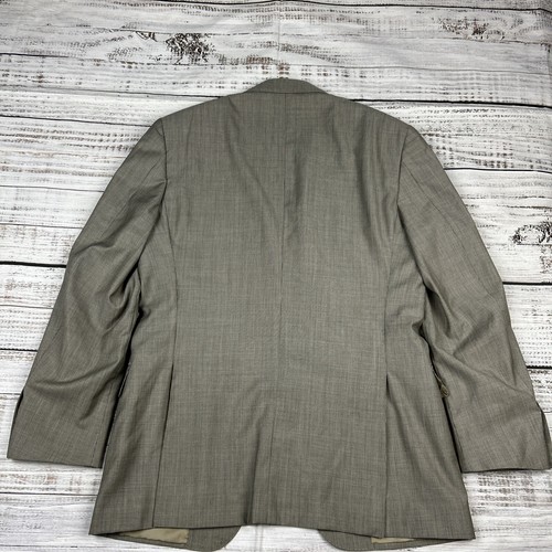 Canali Blazer Light Beige Striped 100% Wool Lined 42 R Nordstrom Italy Made - Picture 10 of 10
