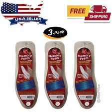Memory Foam Shoes Insoles Arch Support Comfort Plain Relief Insert Pad (3 Pack)