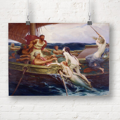 Herbert James Draper: Odysseus und die Sirenen. Fine Art Print/Poster