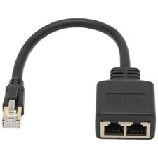 RJ45 Splitter Adapter 1 to 2 Ways CAT 7 6 5 5e LAN Ethernet Cable Connector