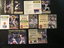 GEORGIA TECH YELLOW JACKETS College Baseball Schedule lot 8 1995 - 2006 Wieters 