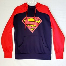 Superman Dc Comics Mens Size S Pullover Hoodie red  blue Sweater100 polyester