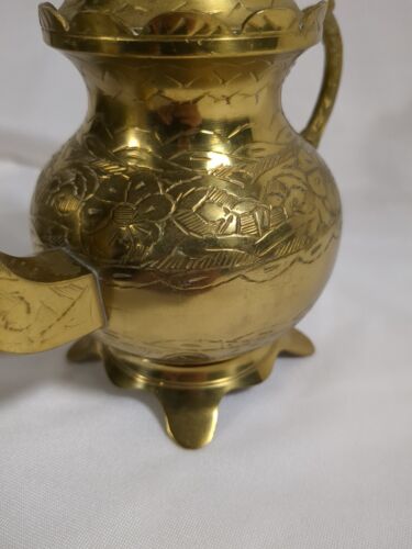 VINTAGE OSTPERSISCHE TÜRKISCHE GEPRÄGTE MESSINGKANNE EWER TEEKANNE KAFFEEKANNE - Bild 10 von 14