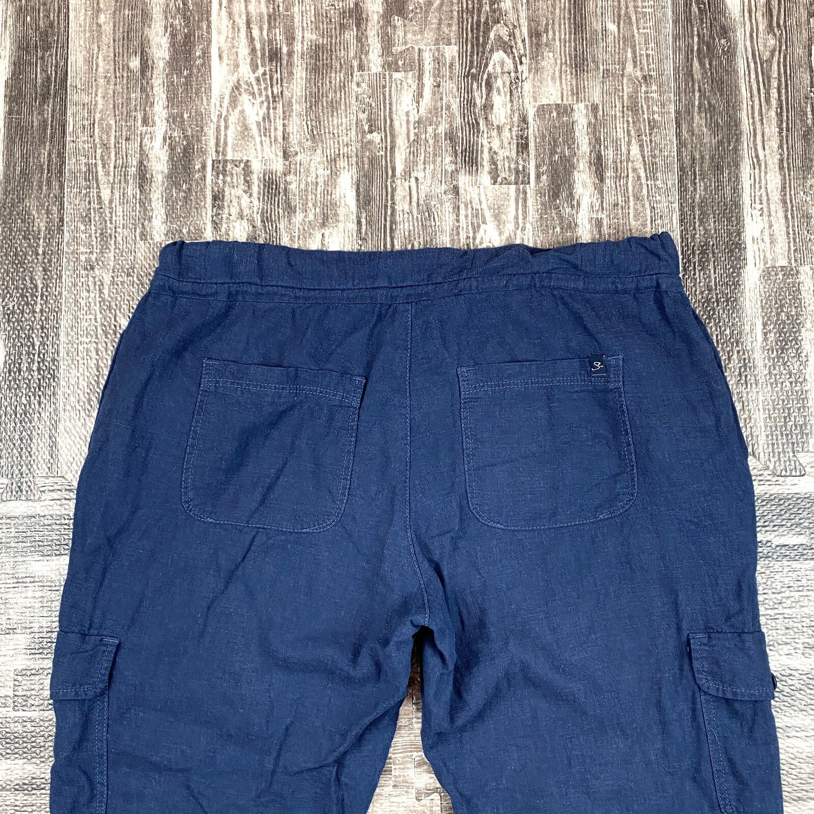 Supplies by Union Bay Women's Sz 12 Linen Blend Cargo Pants Drawstring