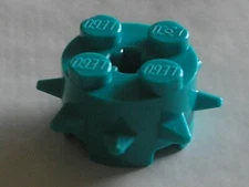 LEGO Dark Turquoise Brick Round 2x2 Spikes Axle Hole Ref 27266 / Set 41253 