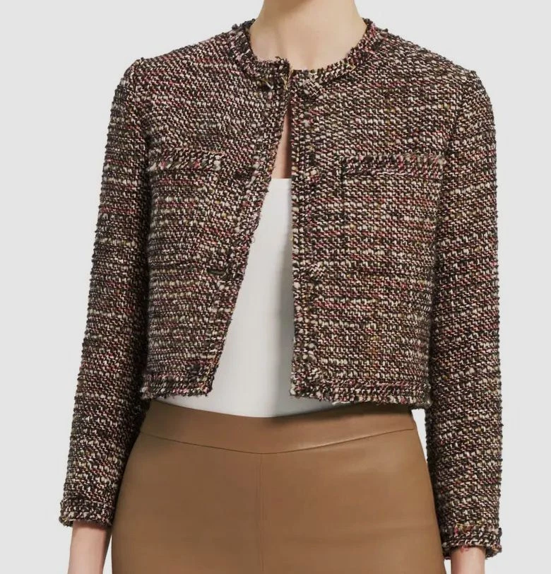 Wool-Blend Cropped Tweed Blazer | venezafoods.com.br