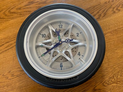 14” Car Mechanic Workshop Garage Tire Spoked Rim Quartz Wall Clock Tool ...