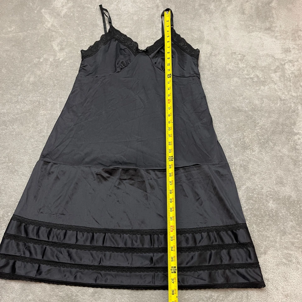 DE COLECCIÓN VESTIDO CAMISÓN NYLON PELLIZCO PLISADO CHANTILLY ANCHO ENCAJE VOLANTES SLIP COMPLETO 40 Foto 2 de 4