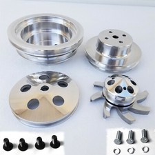 Big Block Chevy 396 454 Long Water Pump V Belt Aluminum Pulley Kit 23 V Bbc Lwp