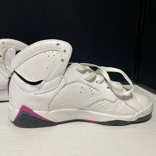 Nike Air Jordan 7 Retro GS Girls White/Fireberry-Black 442960 117 Size US 6Y - Picture 4 of 14
