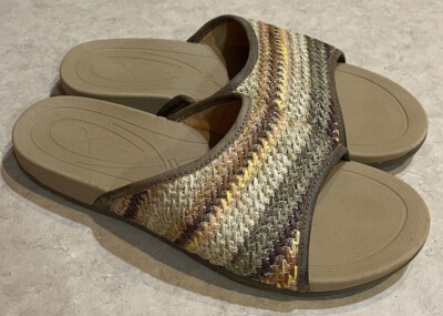 Twisted X Women's Sandals Woven Slide Multi Pattern Brown WSD0032 Sz 11M Rare