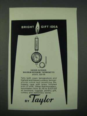 1963 Taylor Indoor-Outdoor Maximum-Minimum Thermometer #5323 Ad