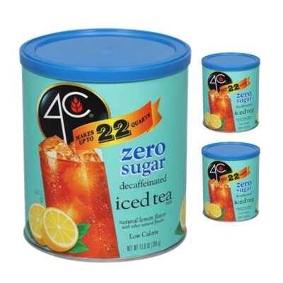 4C Decaf Iced Tea Drink Mix Pack of 2 Flavored Concentrate 13.9 Ounce