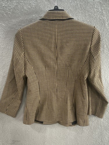 Laurel Laurél Women’s Black Beige Checkered Houndstooth Blazer Jacket Size 38 - Picture 9 of 19